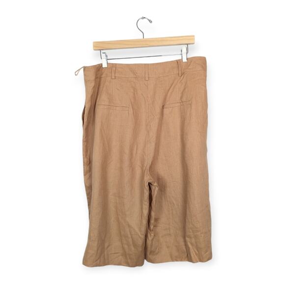 NWT Nicholas Delfina Twig Brown Longline Linen Shorts Size 18 - Picture 2 of 11